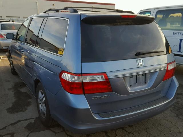 5FNRL38406B123203 - 2006 HONDA ODYSSEY EX BLUE photo 3