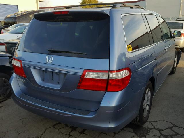 5FNRL38406B123203 - 2006 HONDA ODYSSEY EX BLUE photo 4