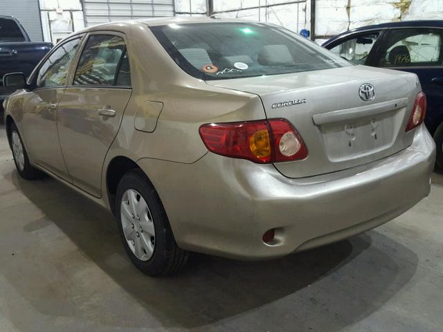 1NXBU40E19Z119466 - 2009 TOYOTA COROLLA BA BEIGE photo 3