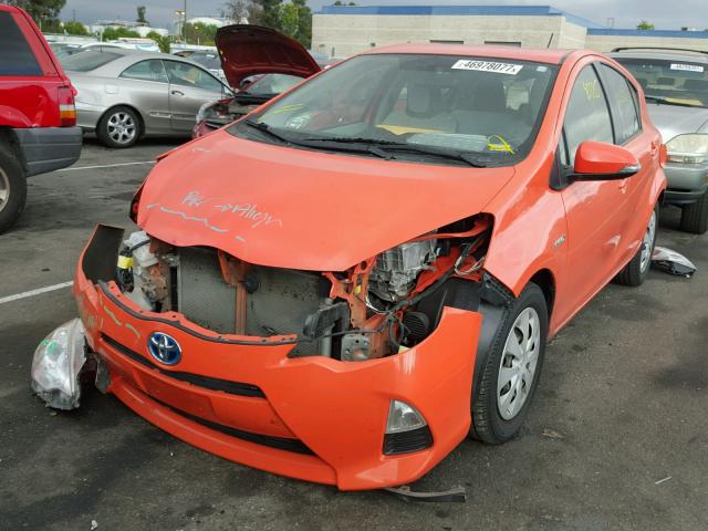 JTDKDTB36C1008429 - 2012 TOYOTA PRIUS C ORANGE photo 2