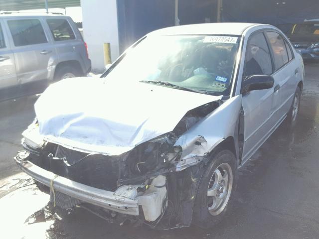 2HGES16531H620459 - 2001 HONDA CIVIC LX SILVER photo 2