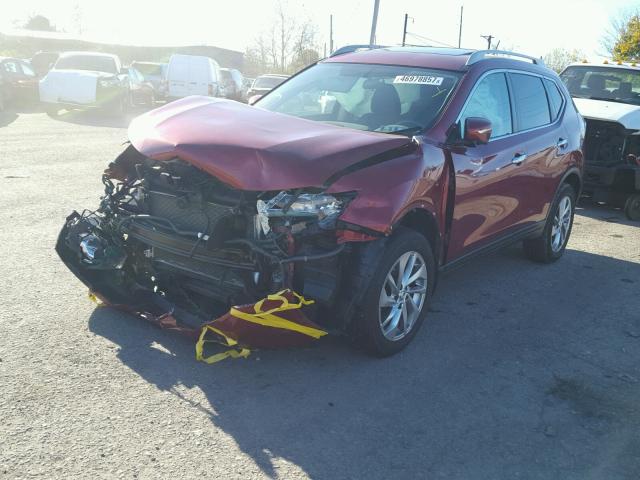 5N1AT2MV6EC764367 - 2014 NISSAN ROGUE S MAROON photo 2