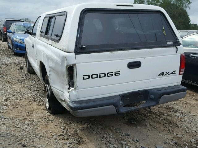 1B7GG26X4XS213364 - 1999 DODGE DAKOTA WHITE photo 3