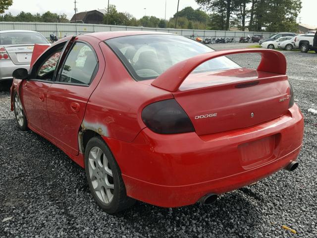 1B3ES66S05D108227 - 2005 DODGE NEON SRT-4 RED photo 3