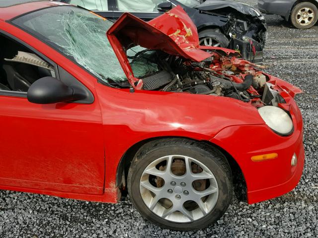 1B3ES66S05D108227 - 2005 DODGE NEON SRT-4 RED photo 9