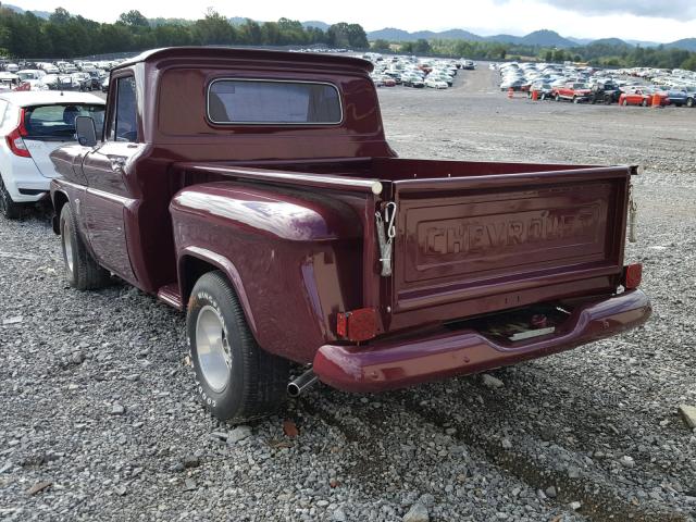 4C144A101257 - 1964 CHEVROLET PICK UP BURGUNDY photo 3