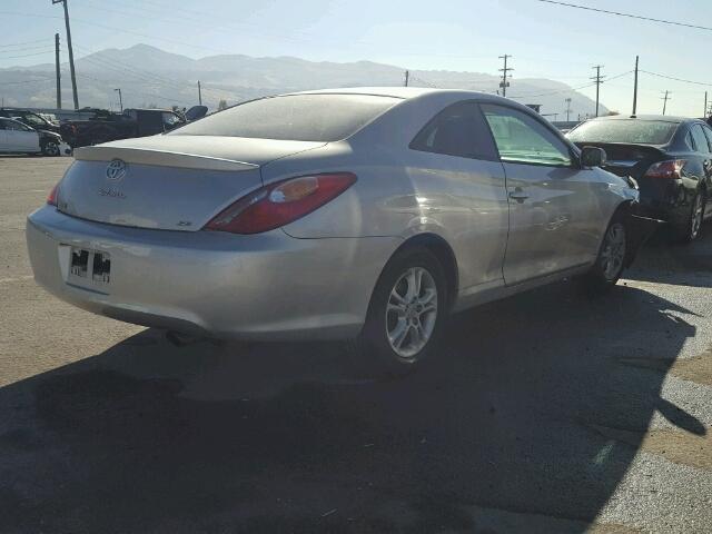 4T1CE38P34U835280 - 2004 TOYOTA CAMRY SOLA SILVER photo 4