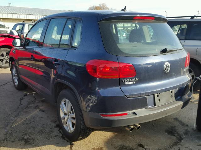 WVGAV3AX8DW616367 - 2013 VOLKSWAGEN TIGUAN S BLUE photo 3