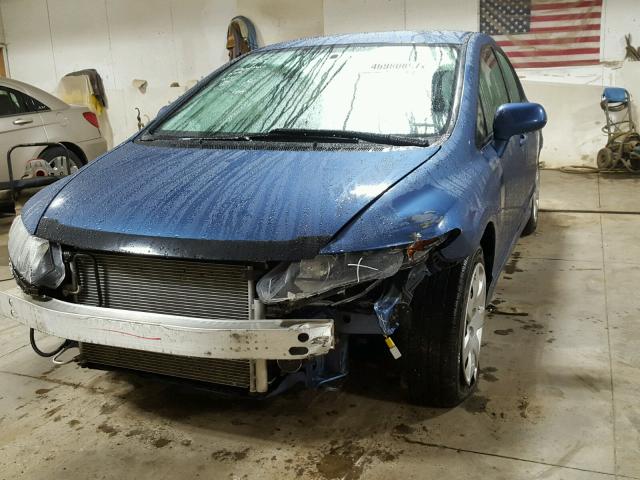 1HGFA165X6L005201 - 2006 HONDA CIVIC LX BLUE photo 2