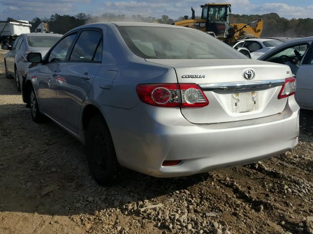 2T1BU4EE0BC666339 - 2011 TOYOTA COROLLA BA SILVER photo 3