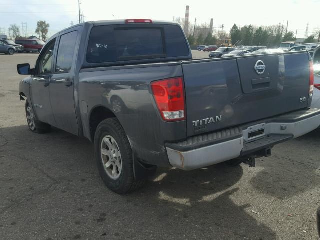 1N6AA07B35N570381 - 2005 NISSAN TITAN XE GRAY photo 3