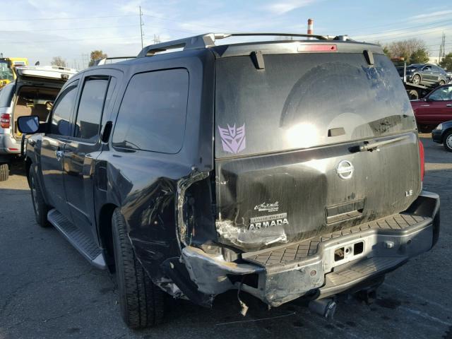 5N1AA08B04N733385 - 2004 NISSAN ARMADA SE BLACK photo 3