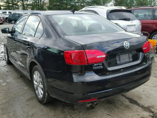 3VWDP7AJ6CM338885 - 2012 VOLKSWAGEN JETTA SE BLACK photo 3