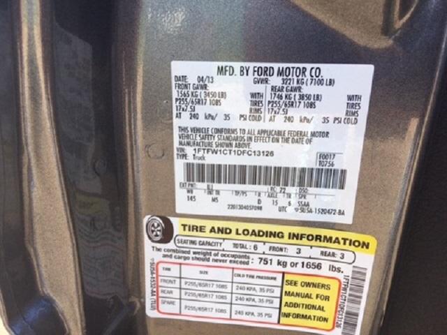 1FTFW1CT1DFC13126 - 2013 FORD F150 SUPER GRAY photo 10