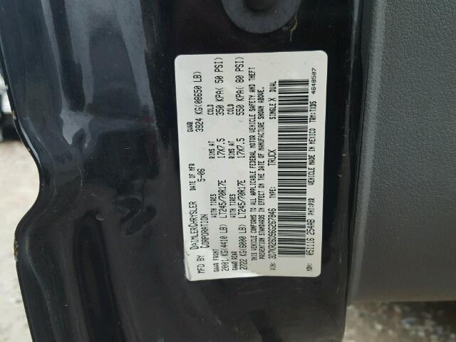 3D7KR26D96G267846 - 2006 DODGE RAM 2500 S შავი ფოტო 10