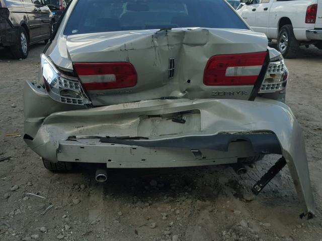 3LNHM26126R647524 - 2006 LINCOLN ZEPHYR TAN photo 9