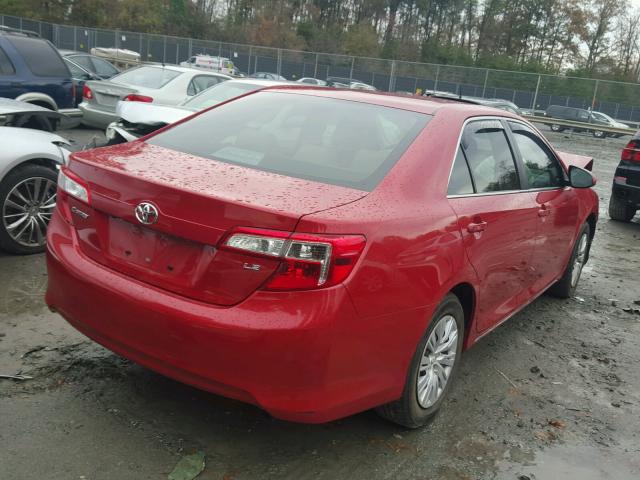 4T4BF1FK5ER422398 - 2014 TOYOTA CAMRY L RED photo 4