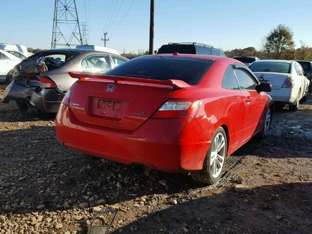 2HGFG21528H708626 - 2008 HONDA CIVIC SI RED photo 4