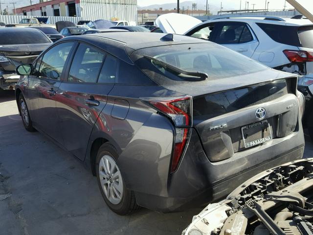 JTDKBRFU0H3554098 - 2017 TOYOTA PRIUS GRAY photo 3