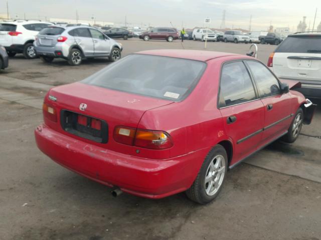 1HGEG8640SL015210 - 1995 HONDA CIVIC DX RED photo 4