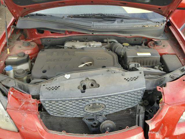 KNADE123076243215 - 2007 KIA RIO RED photo 7