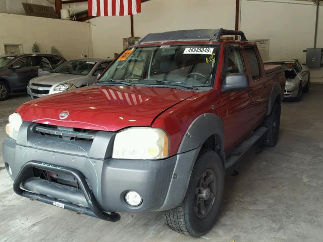 1N6ED27T32C355586 - 2002 NISSAN FRONTIER C RED photo 2