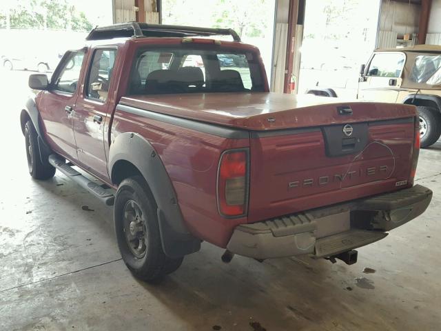 1N6ED27T32C355586 - 2002 NISSAN FRONTIER C RED photo 3