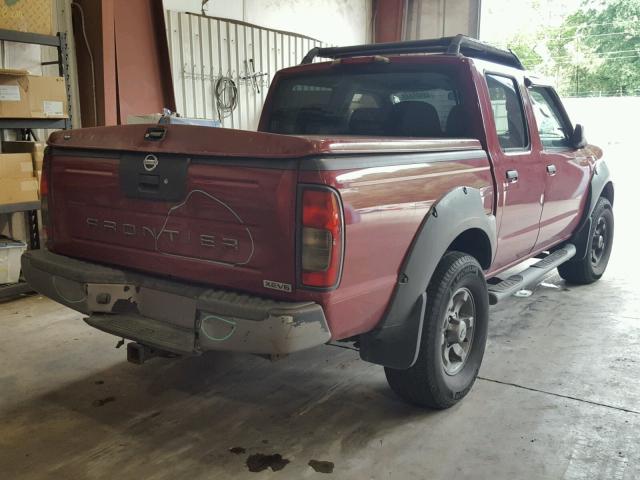1N6ED27T32C355586 - 2002 NISSAN FRONTIER C RED photo 4