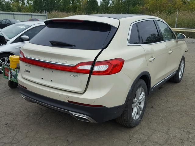 2LMTJ8LRXGBL67404 - 2016 LINCOLN MKX RESERV CREAM photo 4