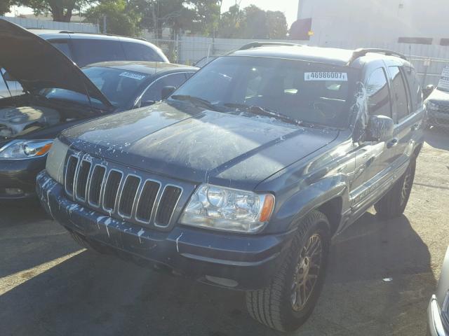 1J4GW58N42C106697 - 2002 JEEP GRAND CHER BLUE photo 2