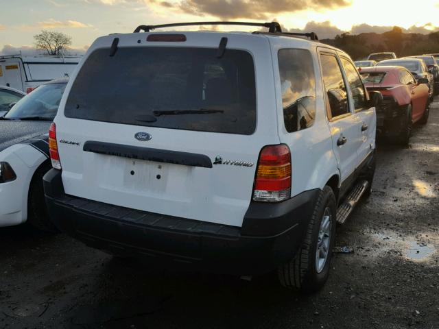 1FMCU96H16KA74832 - 2006 FORD ESCAPE HEV WHITE photo 4