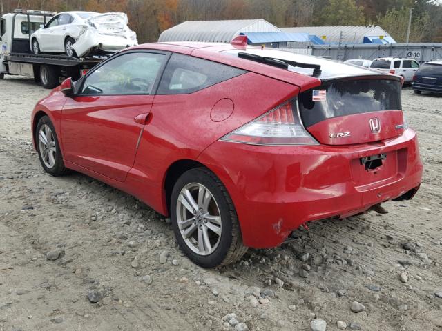 JHMZF1D4XBS010369 - 2011 HONDA CR-Z RED photo 3