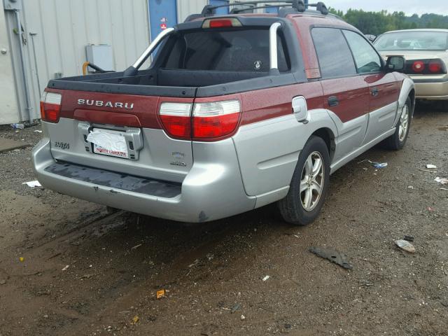 4S4BT62C137113005 - 2003 SUBARU BAJA SPORT BURGUNDY photo 4