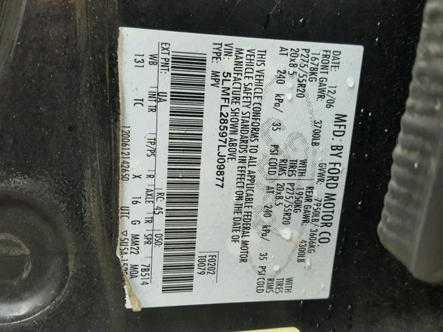 5LMFL28597LJ09877 - 2007 LINCOLN NAVIGATOR 黑色 照片 10