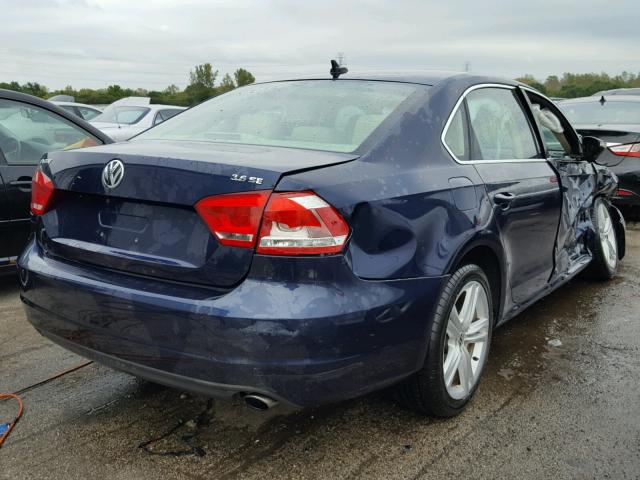 1VWBM7A37CC025539 - 2012 VOLKSWAGEN PASSAT SE BLUE photo 4