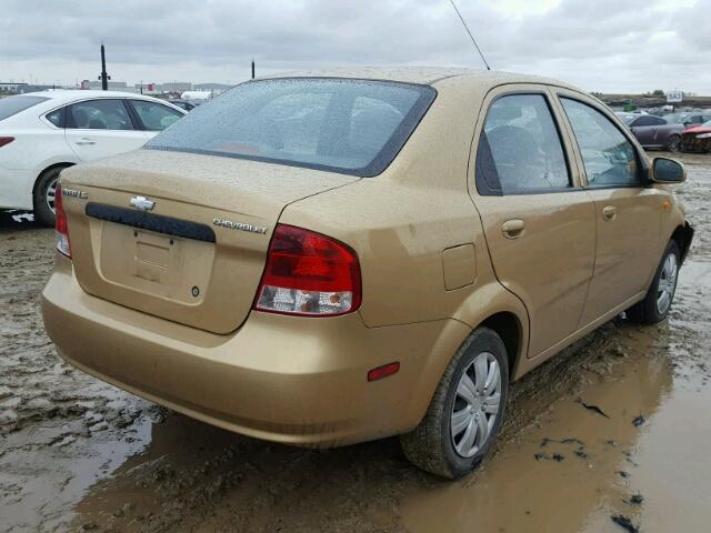 KL1TJ52644B126050 - 2004 CHEVROLET AVEO LS GOLD photo 4