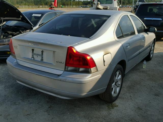 YV1RS61R222112382 - 2002 VOLVO S60 SILVER photo 4