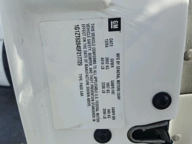 1G1ZT62845F217729 - 2005 CHEVROLET MALIBU MAX 白色 照片 10