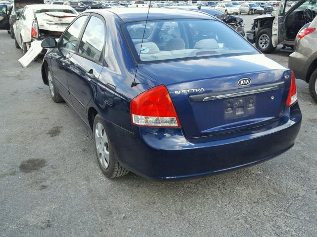 KNAFE221395597686 - 2009 KIA SPECTRA EX BLUE photo 3