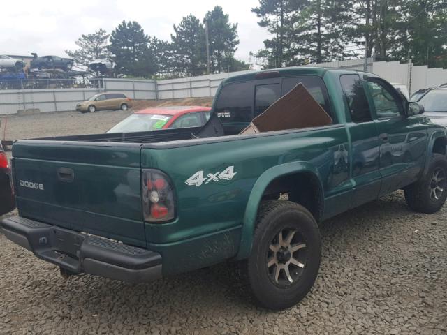 1D7HG12K54S568618 - 2004 DODGE DAKOTA SXT GREEN photo 4