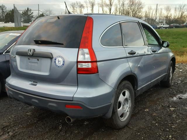 5J6RE48338L004899 - 2008 HONDA CR-V LX BLUE photo 4