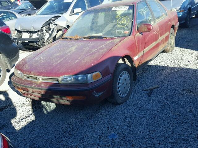 1HGCB7654NA202460 - 1992 HONDA ACCORD LX RED photo 2