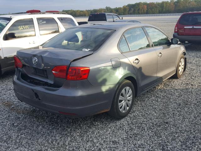 3VW2K7AJ9BM334477 - 2011 VOLKSWAGEN JETTA BASE GRAY photo 4