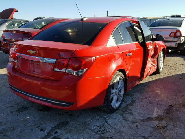 1G1PG5SB3F7282486 - 2015 CHEVROLET CRUZE LTZ RED photo 4