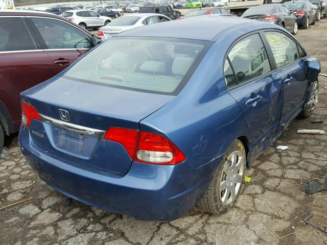 19XFA16529E002157 - 2009 HONDA CIVIC LX BLUE photo 4