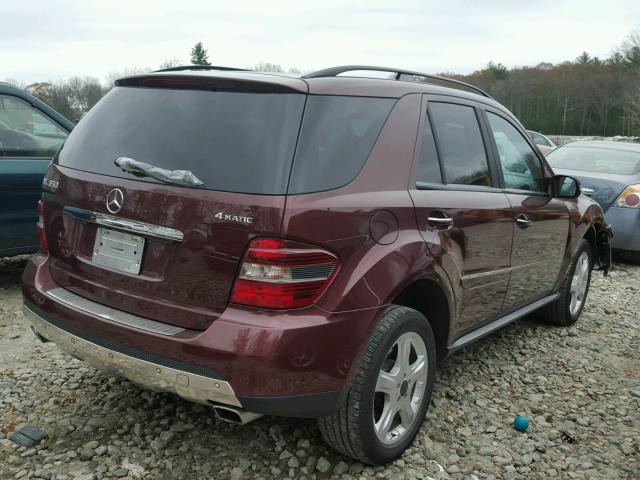 4JGBB86E18A306341 - 2008 MERCEDES-BENZ ML 350 MAROON photo 4