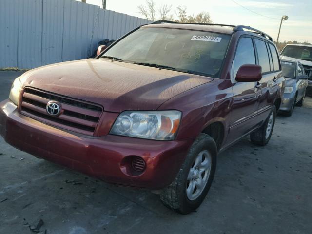 JTEGD21A250120228 - 2005 TOYOTA HIGHLANDER RED photo 2