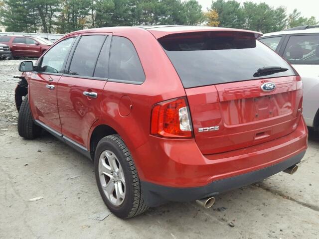 2FMDK3JC4BBB33895 - 2011 FORD EDGE SEL RED photo 3