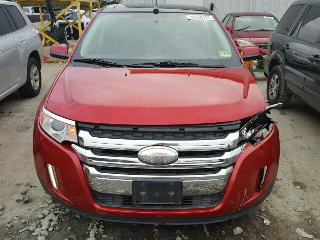 2FMDK3JC4BBB33895 - 2011 FORD EDGE SEL RED photo 9