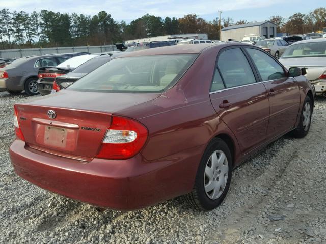 4T1BE32K24U261831 - 2004 TOYOTA CAMRY LE BURGUNDY photo 4